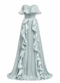 Volanlı Farfy Abiye - Mint