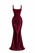 Üstü Korse Eteği Drape Valerie Elbise - BORDO