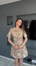 İthal Premium Çiçek Nakışlı Elbise