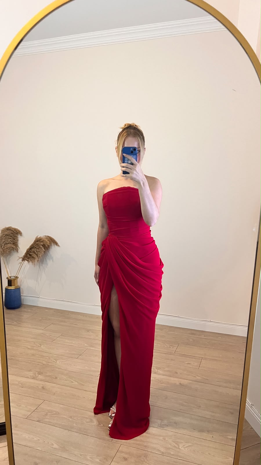 Sırtı Korseli Komple Drape Detaylı Fularlı Diva Dress Abiye - KIRMIZI